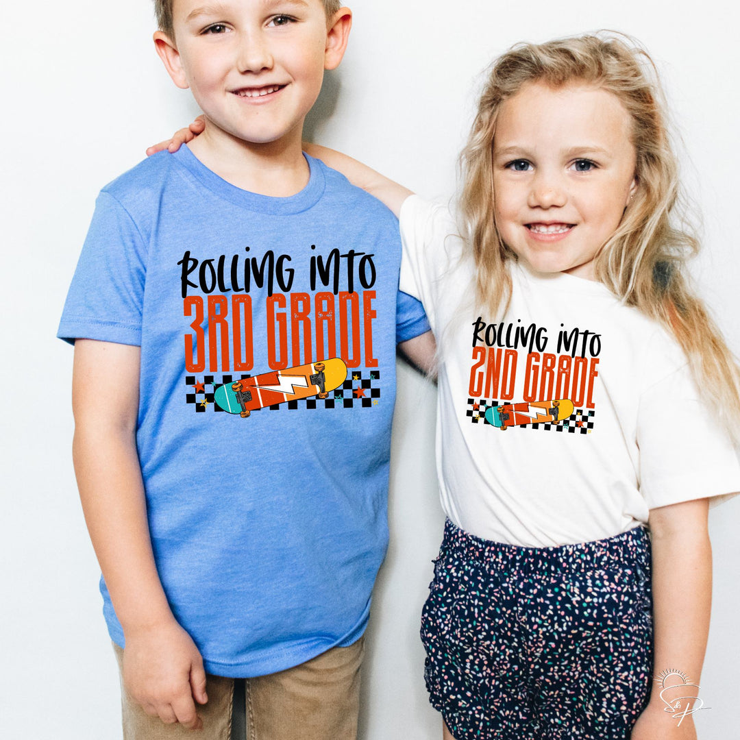 Rolling Into School - Daycare - 5th Grade Available (Sublimation -OR- DTF Print)