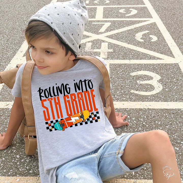 Rolling Into School - Daycare - 5th Grade Available (Sublimation -OR- DTF Print)