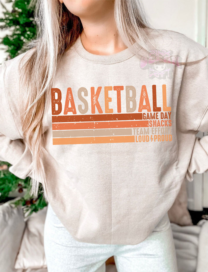 Basketball Stacked Red & Orange (Sublimation -OR- DTF Print)