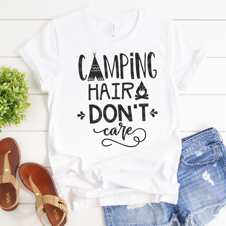 Camping hair don't care(Sublimation -OR- DTF/Digi Print) - Sunshine And Pixels
