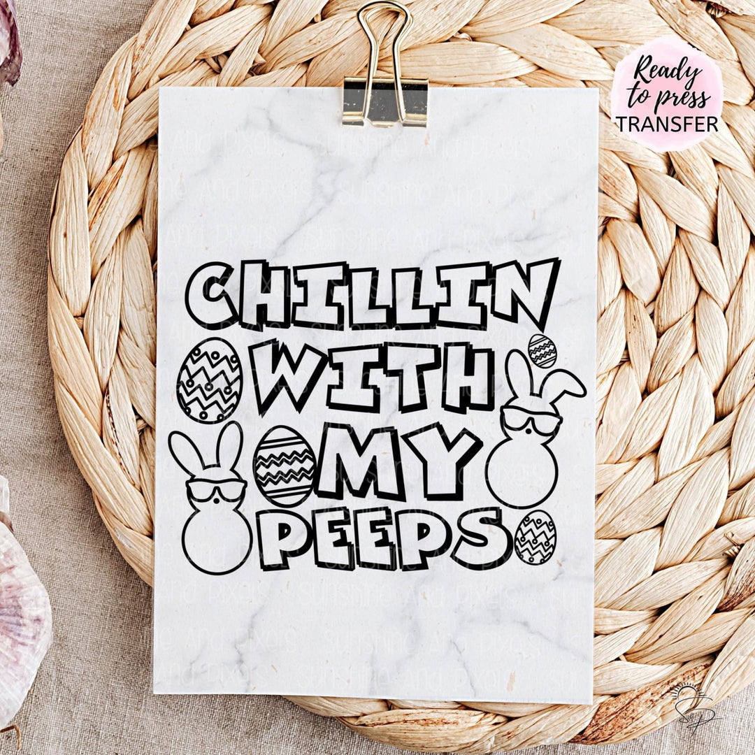 Chilling with me Peeps - coloring page (Sublimation -OR- DTF/Digi Print) - Sunshine And Pixels