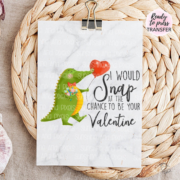 Crocodile Valentine (Sublimation -OR- DTF/Digi Print) - Sunshine And Pixels