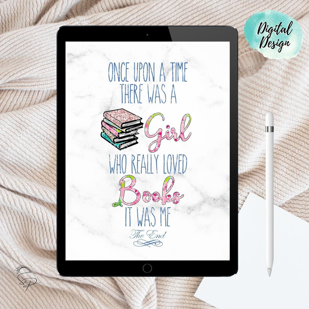 Digital Design - A girl who loves books | Instant Download | Sublimation | PNG - Sunshine And Pixels