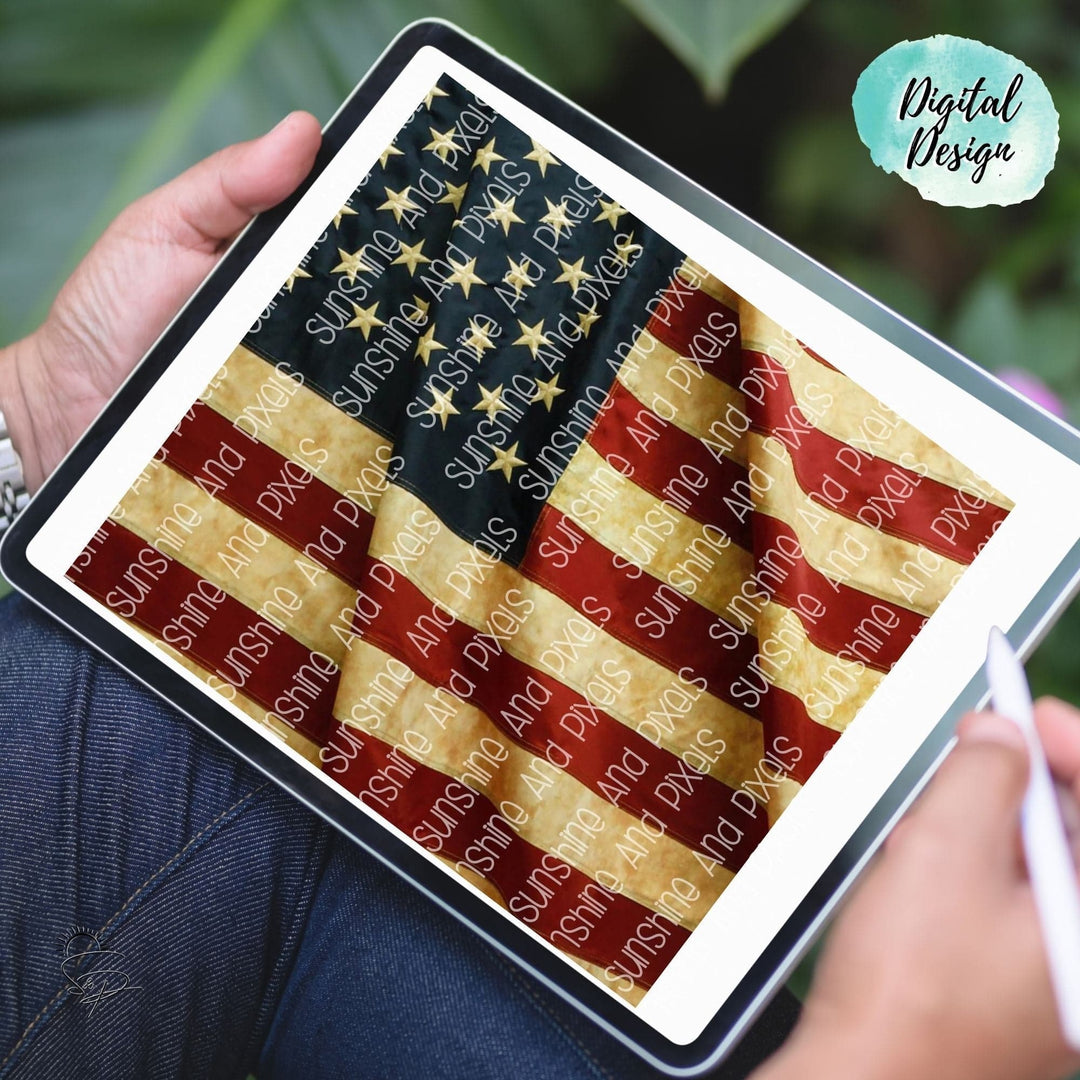 Digital Design - "American Flag" Instant Download | Sublimation | PNG - Sunshine And Pixels