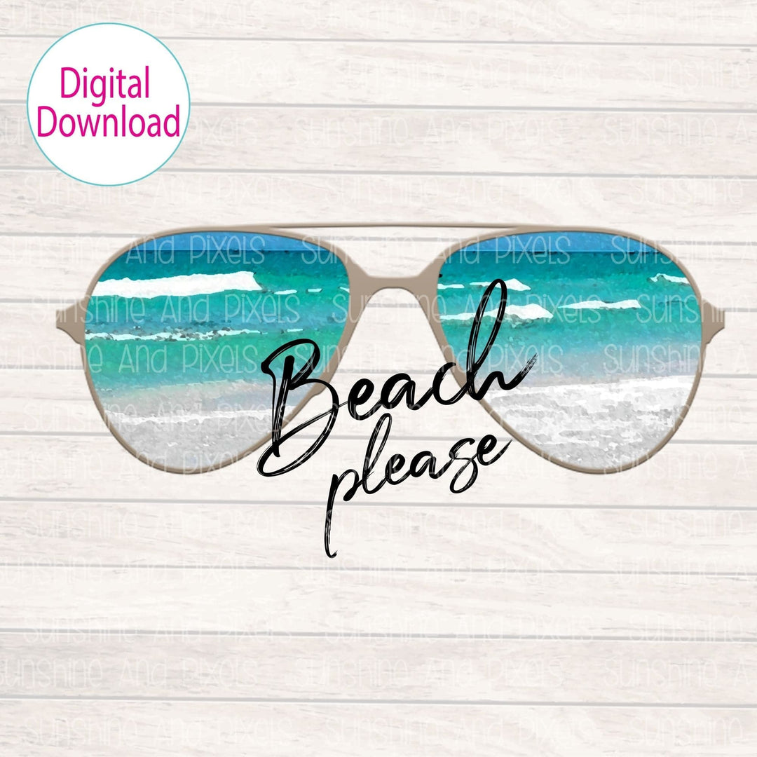 Digital Design - "Beach Sunglasses" | Instant Download | Sublimation | PNG - Sunshine And Pixels