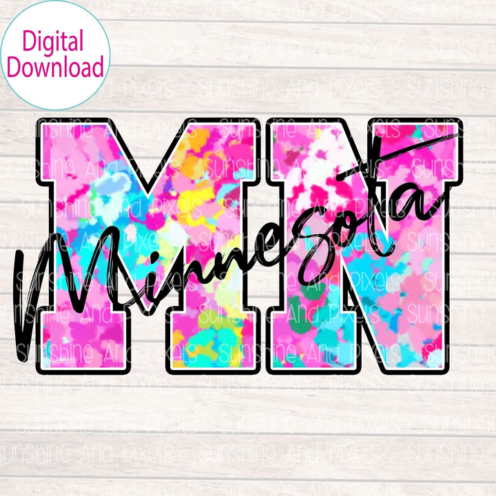 Digital Design - "Bright and Bold MN State" | Instant Download | Sublimation | PNG - Sunshine And Pixels