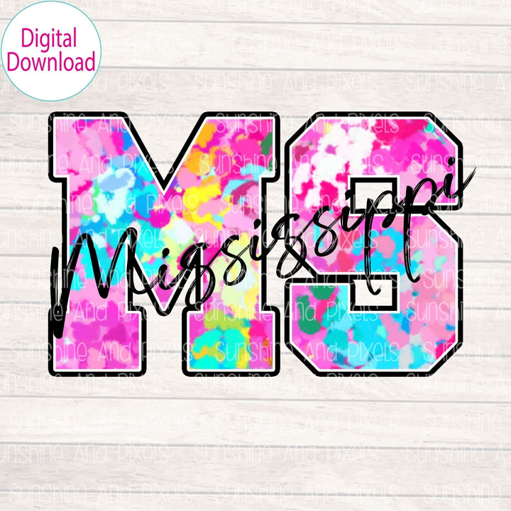 Digital Design - "Bright and Bold MS State" | Instant Download | Sublimation | PNG - Sunshine And Pixels