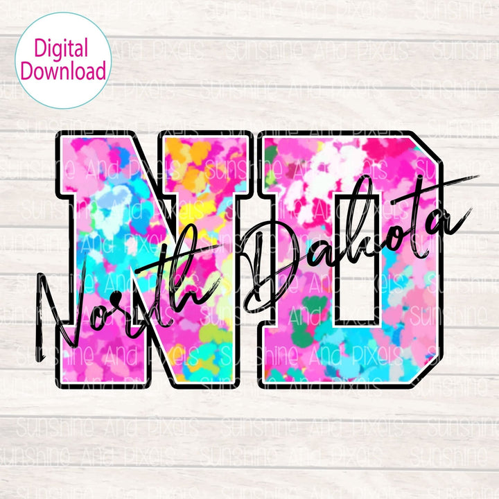Digital Design - "Bright and Bold ND State" | Instant Download | Sublimation | PNG - Sunshine And Pixels