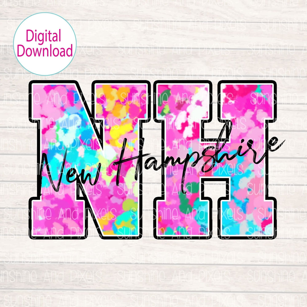 Digital Design - "Bright and Bold NH State" | Instant Download | Sublimation | PNG - Sunshine And Pixels