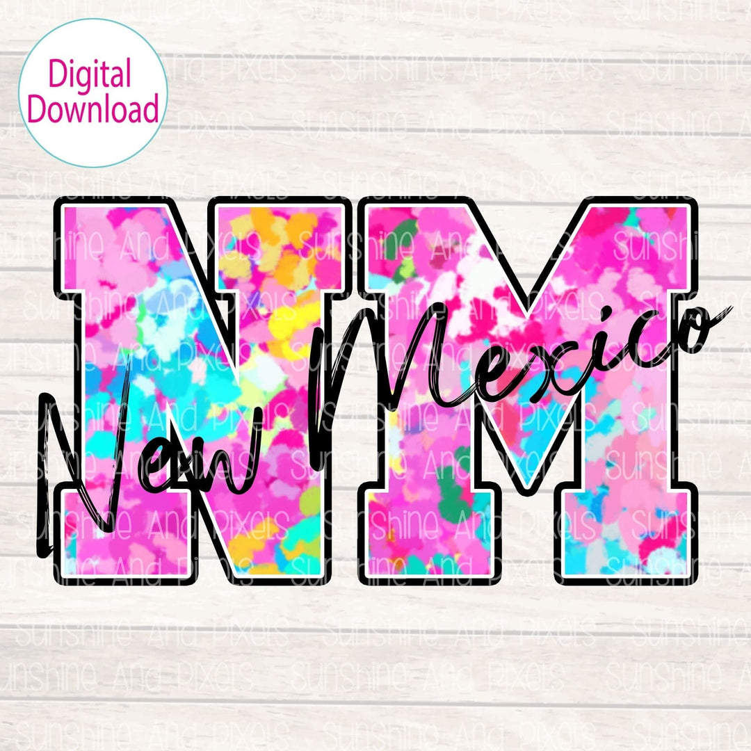 Digital Design - "Bright and Bold NM State" | Instant Download | Sublimation | PNG - Sunshine And Pixels