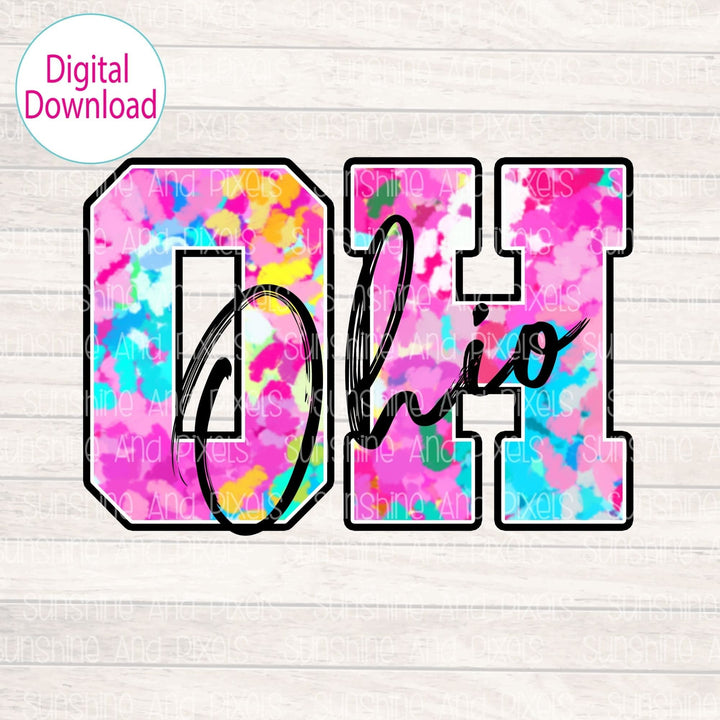 Digital Design - "Bright and Bold OH" | Instant Download | Sublimation | PNG - Sunshine And Pixels