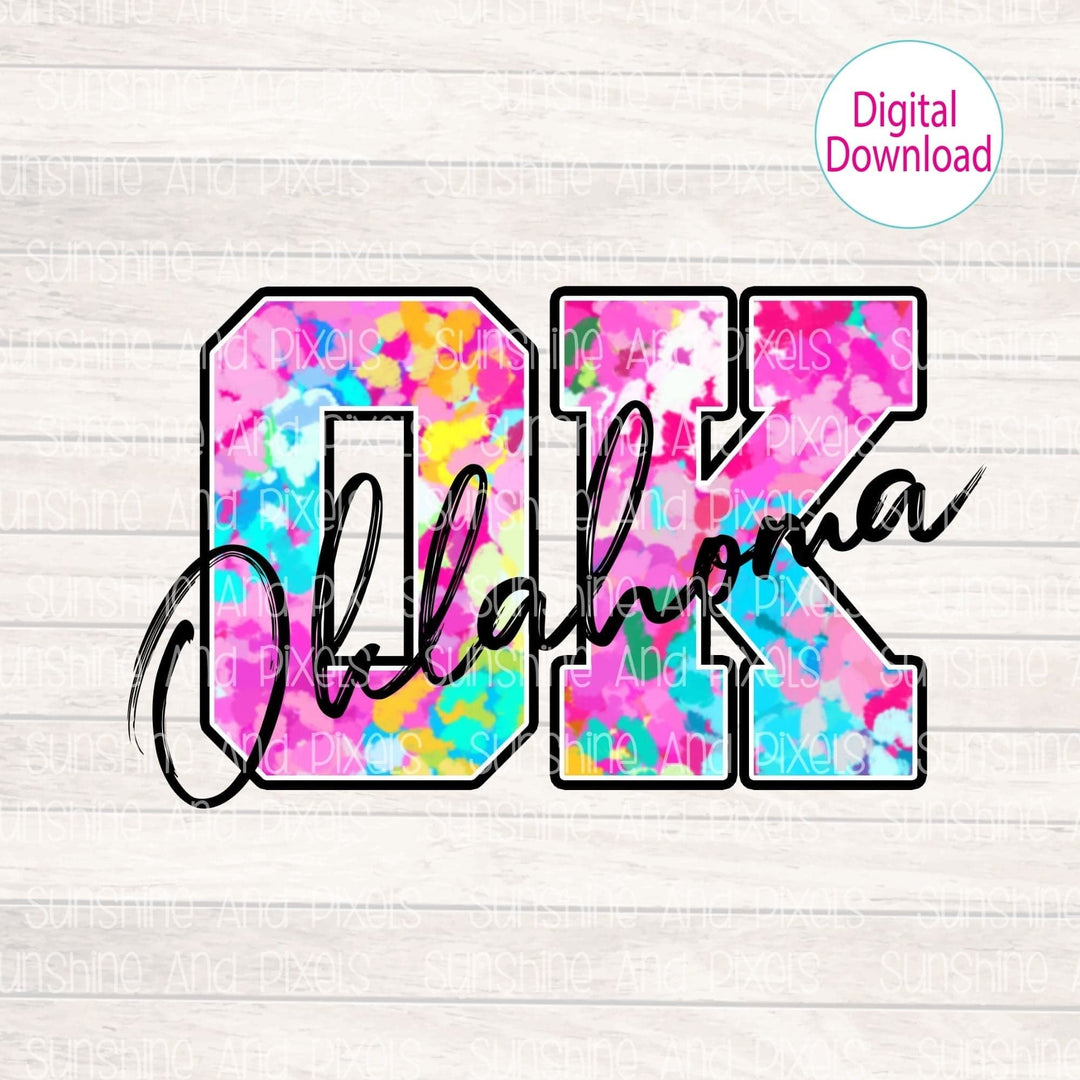 Digital Design - Bright and Bold "Oklahoma" | Instant Download | Sublimation | PNG - Sunshine And Pixels