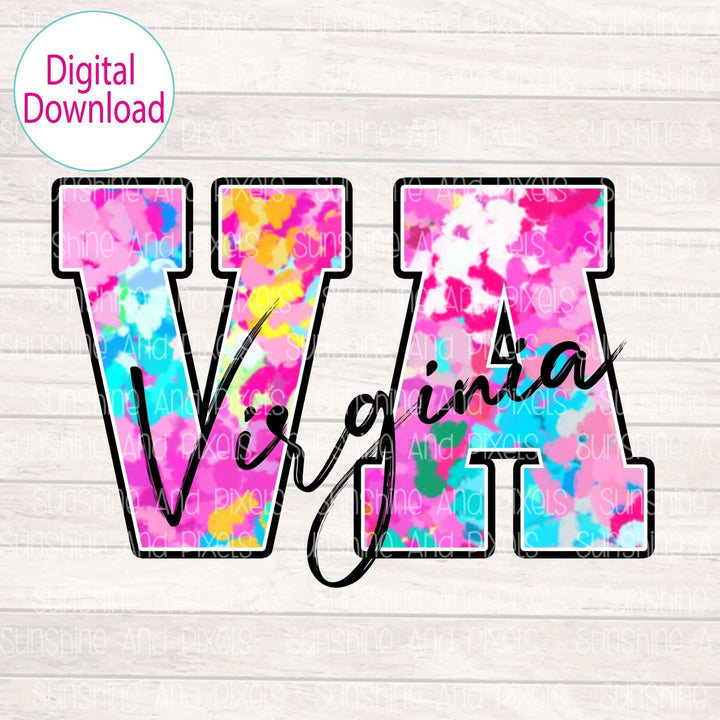 Digital Design - "Bright and Bold VA" | Instant Download | Sublimation | PNG - Sunshine And Pixels