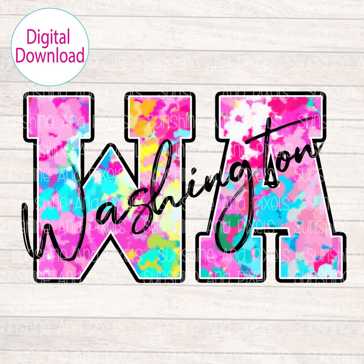 Digital Design - "Bright and Bold WA" | Instant Download | Sublimation | PNG - Sunshine And Pixels