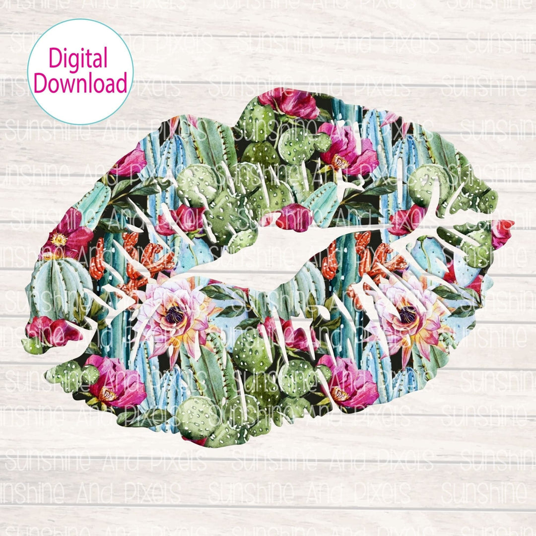 Digital Design - "Cacti Kiss" | Instant Download | Sublimation | PNG - Sunshine And Pixels