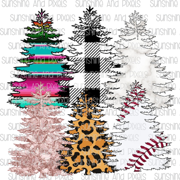 Digital Design - Christmas Tree BUNDLE - | Instant Download | Sublimation | PNG - Sunshine And Pixels