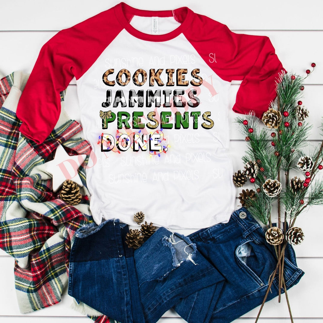 Digital design- Cookies, Jammies (pj's), presents DONE | Instant Download | Sublimation | PNG - Sunshine And Pixels