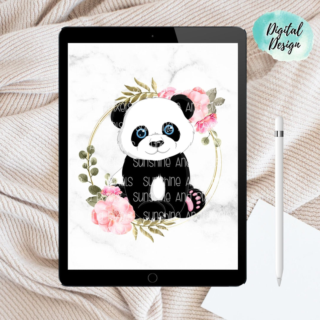 Digital Design - "Floral Panda" | Instant Download | Sublimation | PNG - Sunshine And Pixels