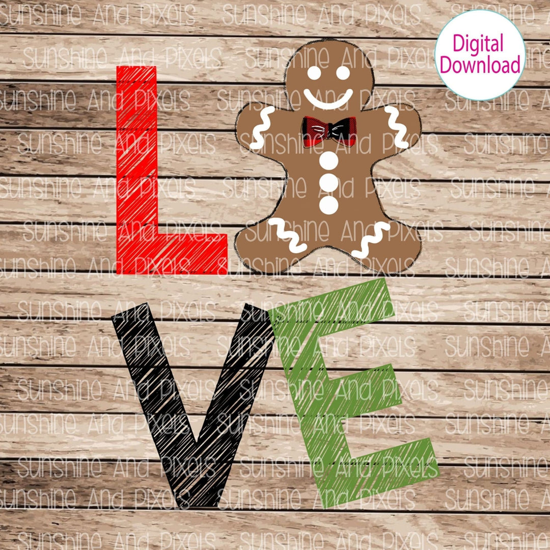 Digital Design - LOVE Gingerbread Boy | Instant Download | Sublimation | PNG - Sunshine And Pixels