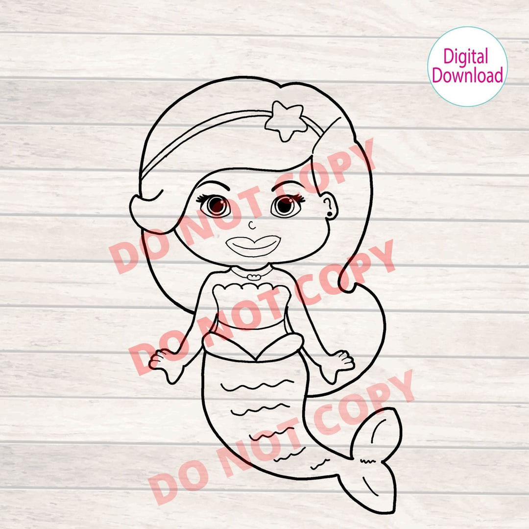 Digital Design - "Mermaid Doodle/ coloring page" | Instant Download | Sublimation | PNG - Sunshine And Pixels