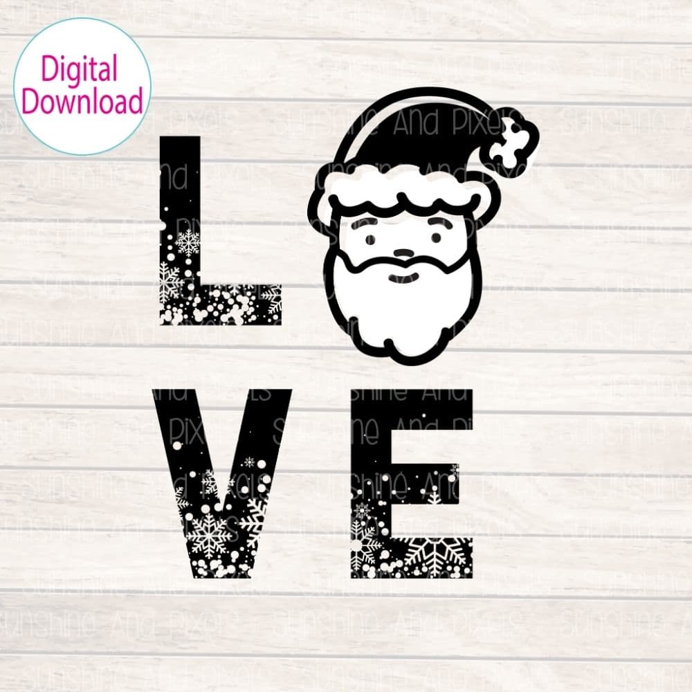 Digital Design - "Santa Love" | Instant Download | Sublimation | PNG - Sunshine And Pixels