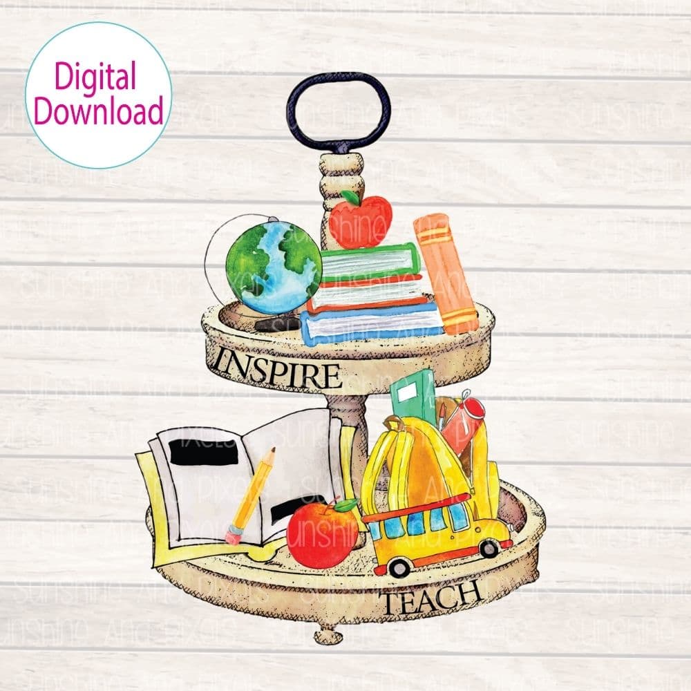 Digital Design - "School Tray" | Instant Download | Sublimation | PNG - Sunshine And Pixels