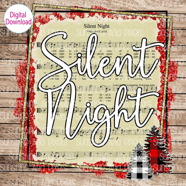 Digital Design - Silent Night | Instant Download | Sublimation | PNG - Sunshine And Pixels