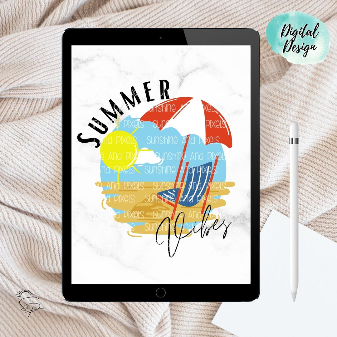 Digital Design - "Summer Vibes Pocket" Instant Download | Sublimation | PNG - Sunshine And Pixels