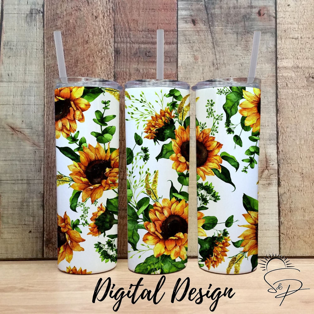 Digital Design - "Sunflower Full Wrap Tumbler" Instant Download | Sublimation | PNG - Sunshine And Pixels