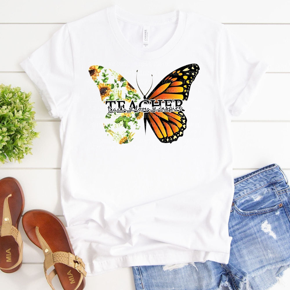 Digital Design - "Teach, Love, Inspire Butterfly" | Instant Download | Sublimation | PNG - Sunshine And Pixels