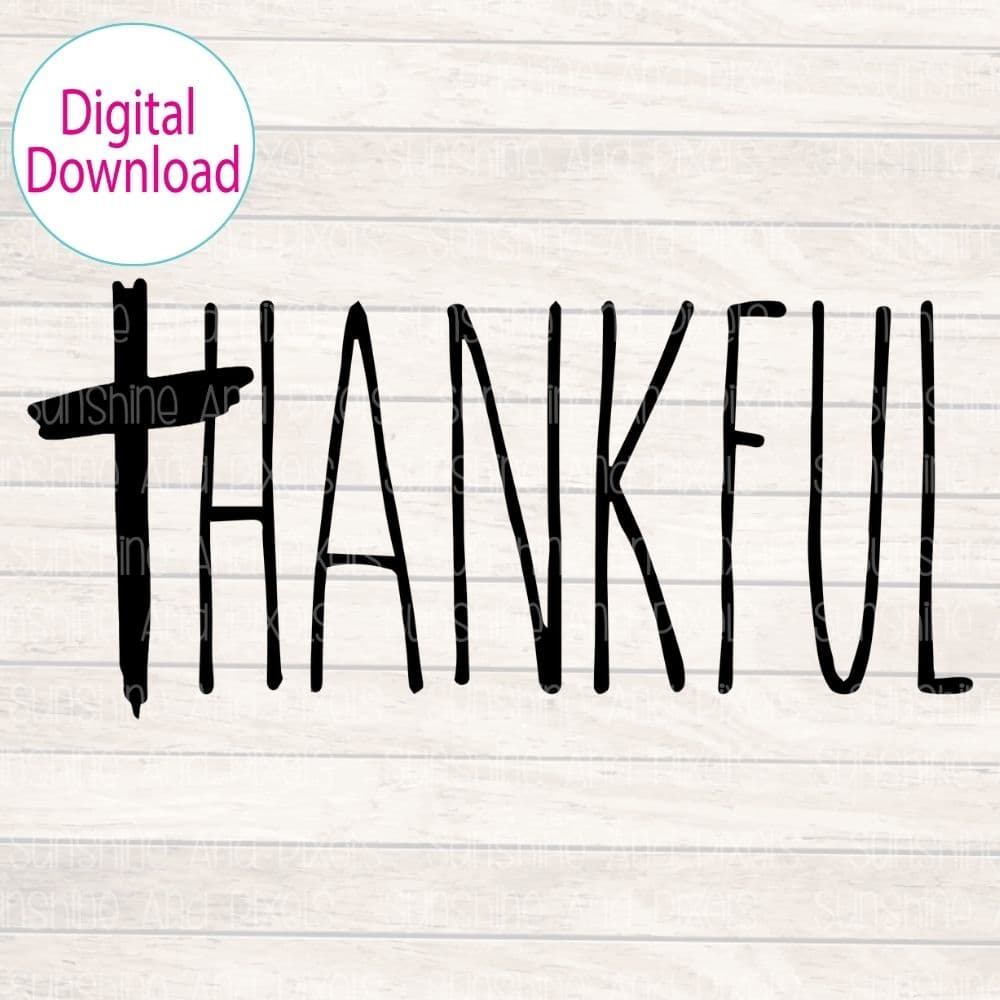 Digital Design - "Thankful cross" | Instant Download | Sublimation | PNG - Sunshine And Pixels