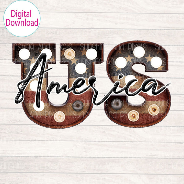 Digital Design - "US America" | Instant Download | Sublimation | PNG - Sunshine And Pixels