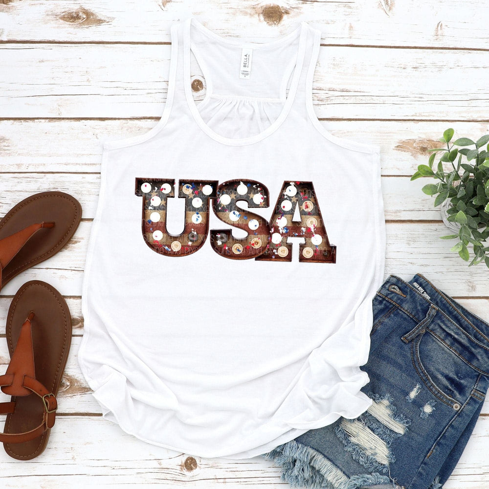 Digital Design - "USA Marquee Letters with red, white and blue" | Instant Download | Sublimation | PNG - Sunshine And Pixels