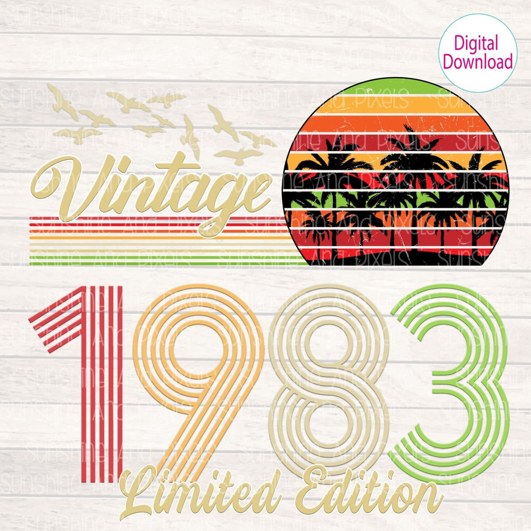 Digital Design - "Vintage 1983 Limited edition" | Instant Download | Sublimation | PNG - Sunshine And Pixels