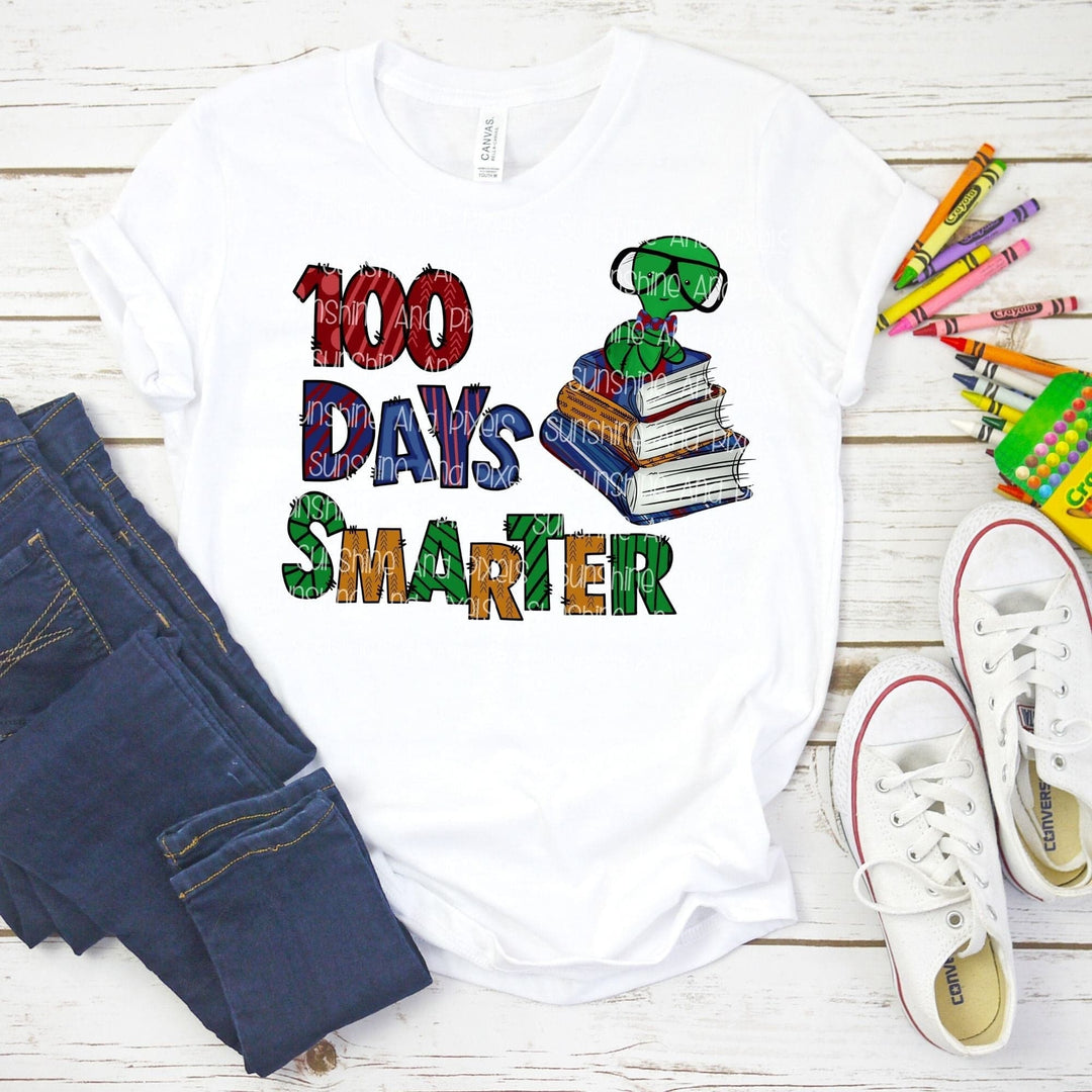 Digital Download - 100 days smarter (Boy Bookworm) | Instant Download | Sublimation | PNG - Sunshine And Pixels