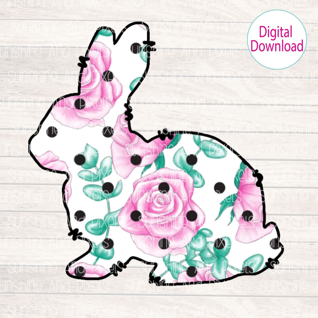 Digital Download - Spring/ Floral Bunny Rabbit Instant Download | Sublimation | PNG - Sunshine And Pixels