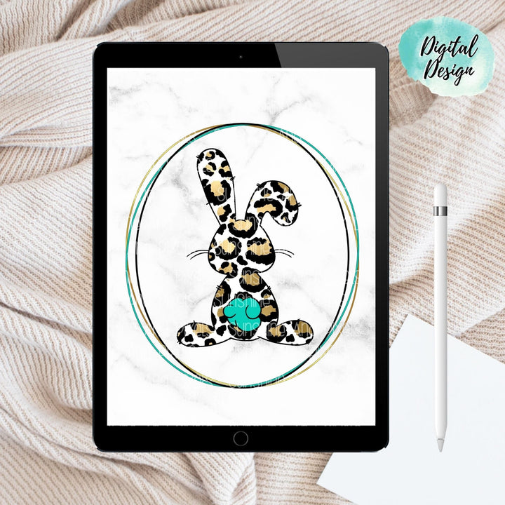 Digital Download- White Leopard Print Easter Bunny Instant Download | Sublimation | PNG - Sunshine And Pixels