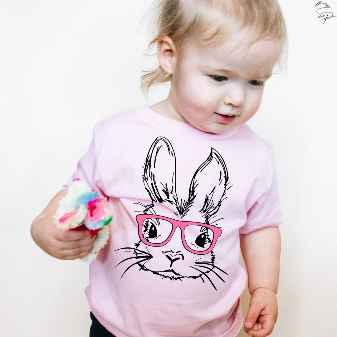 Easter Bunny with Pink Glasses (Sublimation -OR- DTF/Digi Print) - Sunshine And Pixels