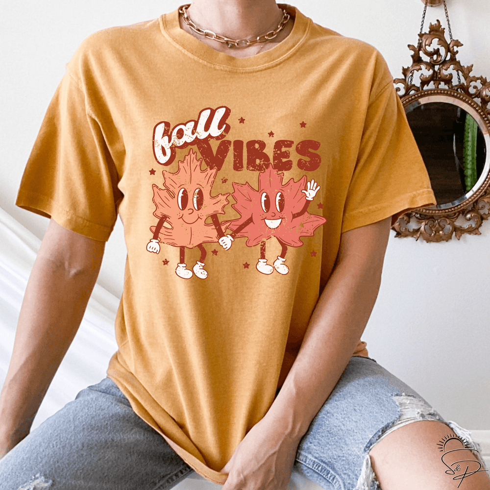 Fall Vibes-distressed (Sublimation -OR- DTF/Digi Print) - Sunshine And Pixels