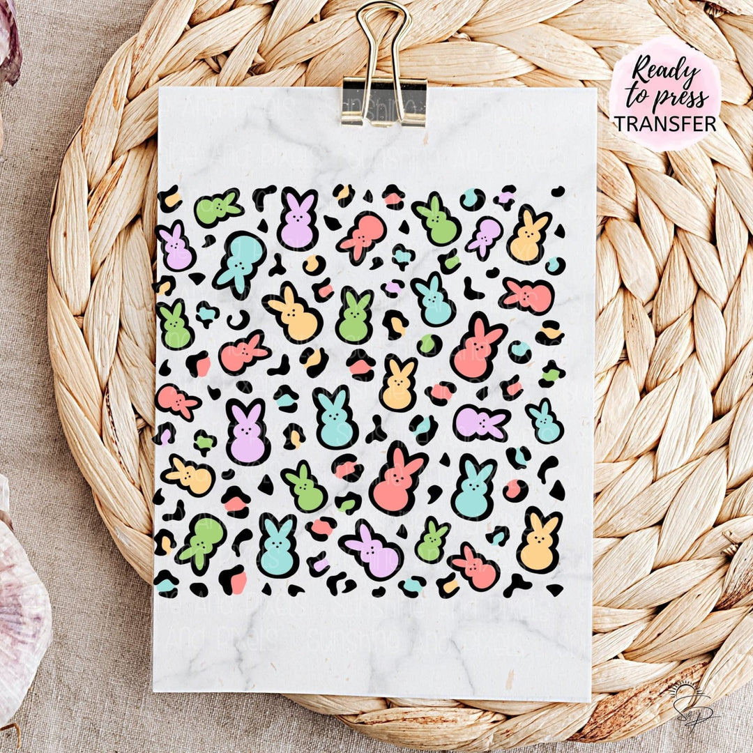 Full Page Pattern- Peeps and colorful Leopard Print - " (Sublimation -OR- DTF/Digi Print) - Sunshine And Pixels