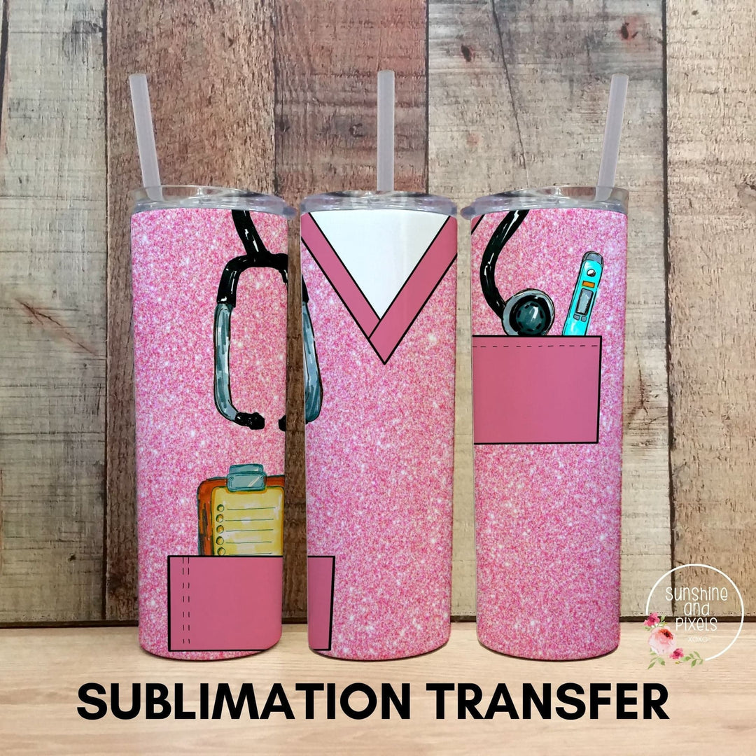 Full Wrap Sublimation Transfer - Pink Nurse - Sunshine And Pixels