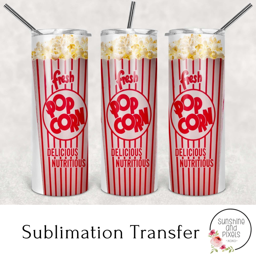 Full Wrap Sublimation Transfer - Popcorn - Sunshine And Pixels