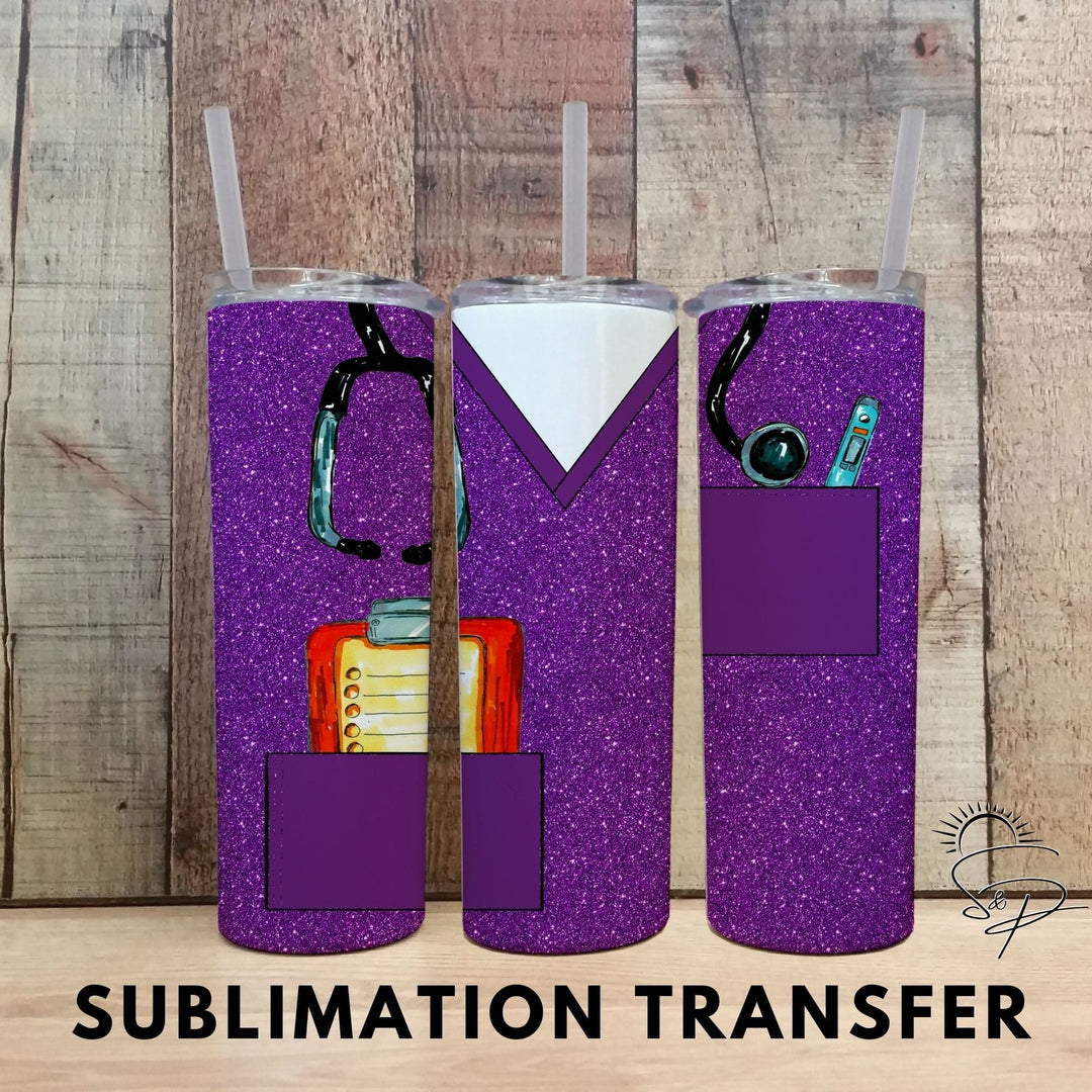 Full Wrap Sublimation Transfer - Purple Nurse - Sunshine And Pixels