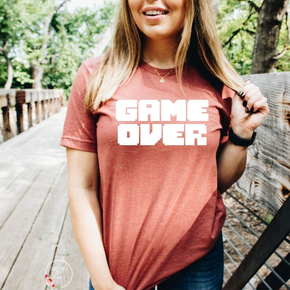 Game Over (White Ink SCREEN PRINT) - Sunshine And Pixels