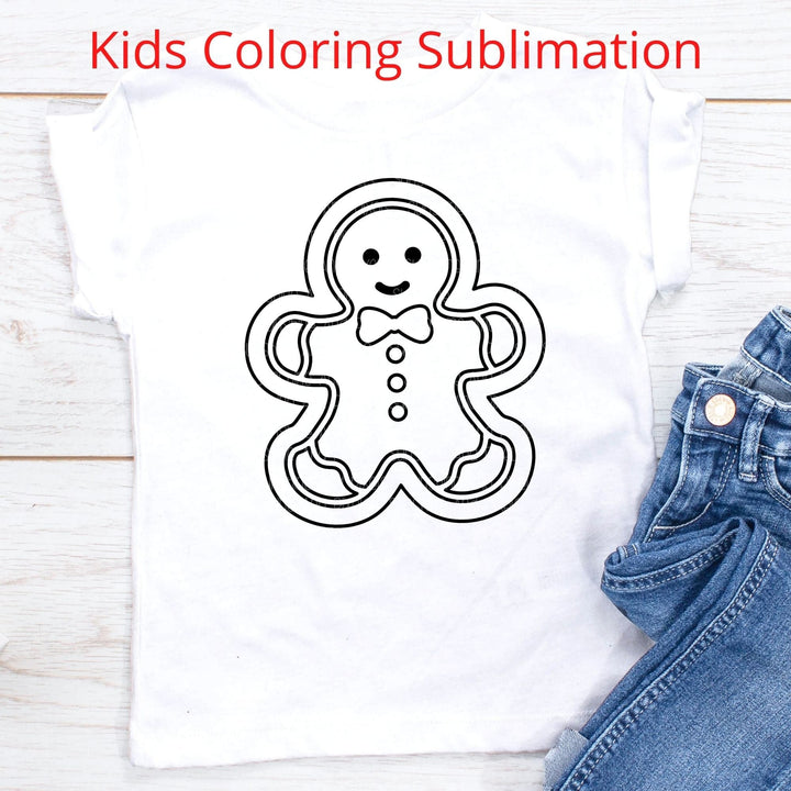 Gingerbread Man Coloring Sublimation (Sublimation -OR- DTF/Digi Print) - Sunshine And Pixels