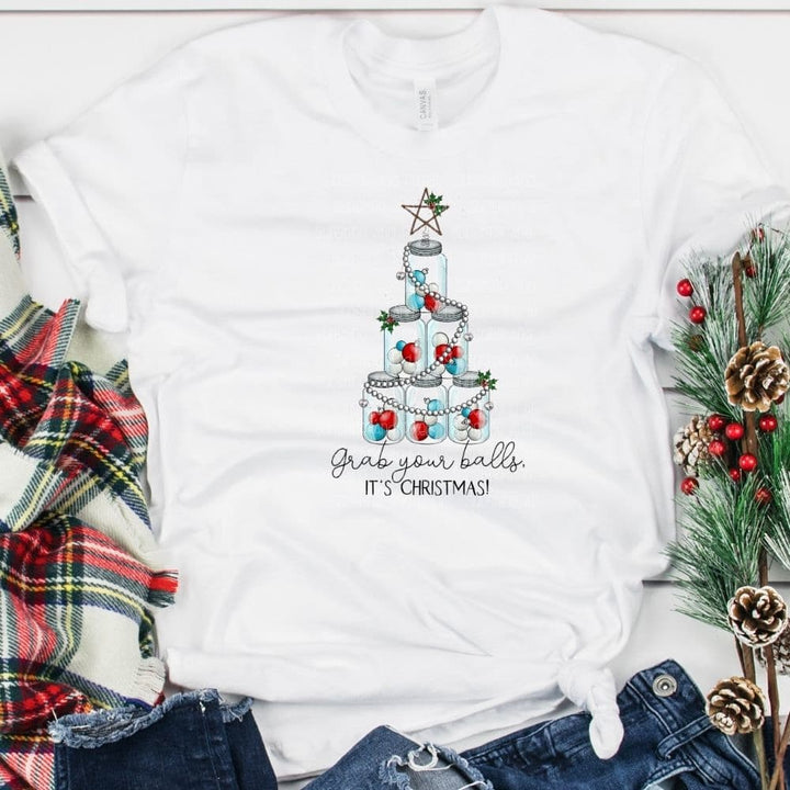 Grab your balls, it's Christmas (Sublimation -OR- DTF/Digi Print) - Sunshine And Pixels