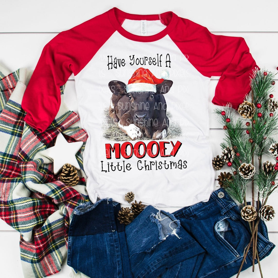 Have yourself a MOOey Little Christmas Christmas Cow (Sublimation -OR- DTF/Digi Print) - Sunshine And Pixels