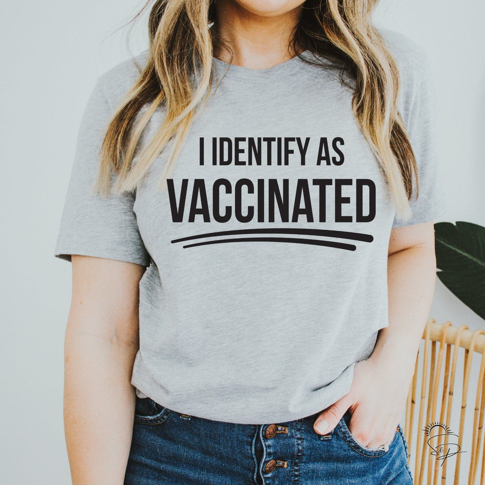 I identify as vaccinated (Black Ink SCREEN PRINT) - Sunshine And Pixels