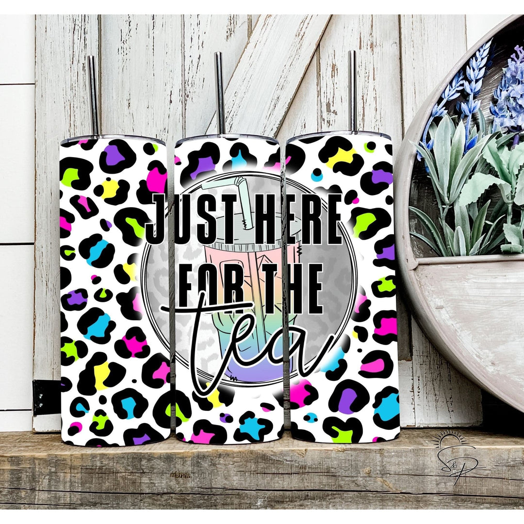 Just here for the Tea - 90’s leopard print - Full Wrap Sublimation Transfer -