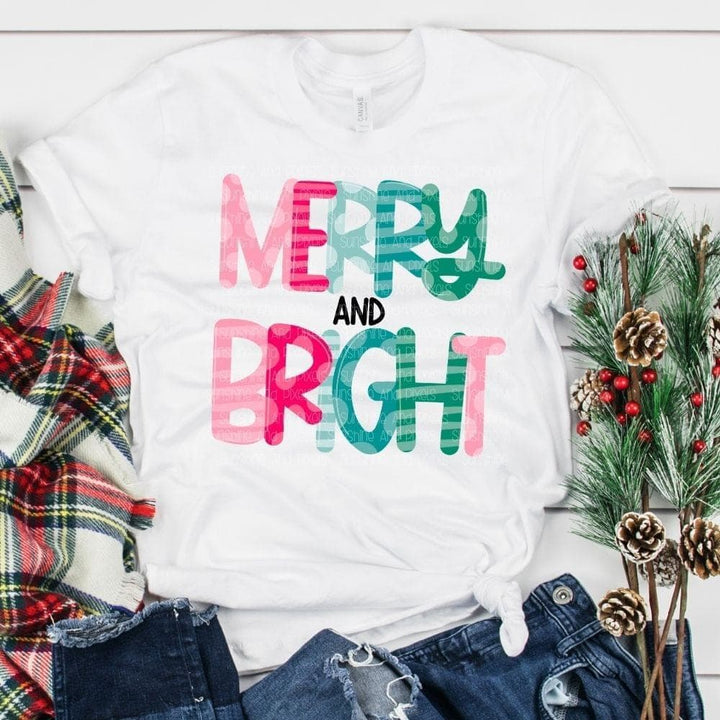 Merry and bright (Sublimation -OR- DTF/Digi Print) - Sublimation Transfer DTF